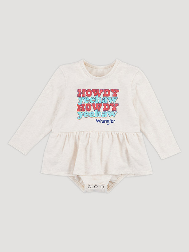 Baby Girl's Howdy Yeehaw Graphic Flounce Bodysuit