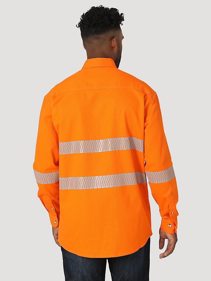 FR Flame Resistant High Visibility Work Shirt in Safety Orange alternative view