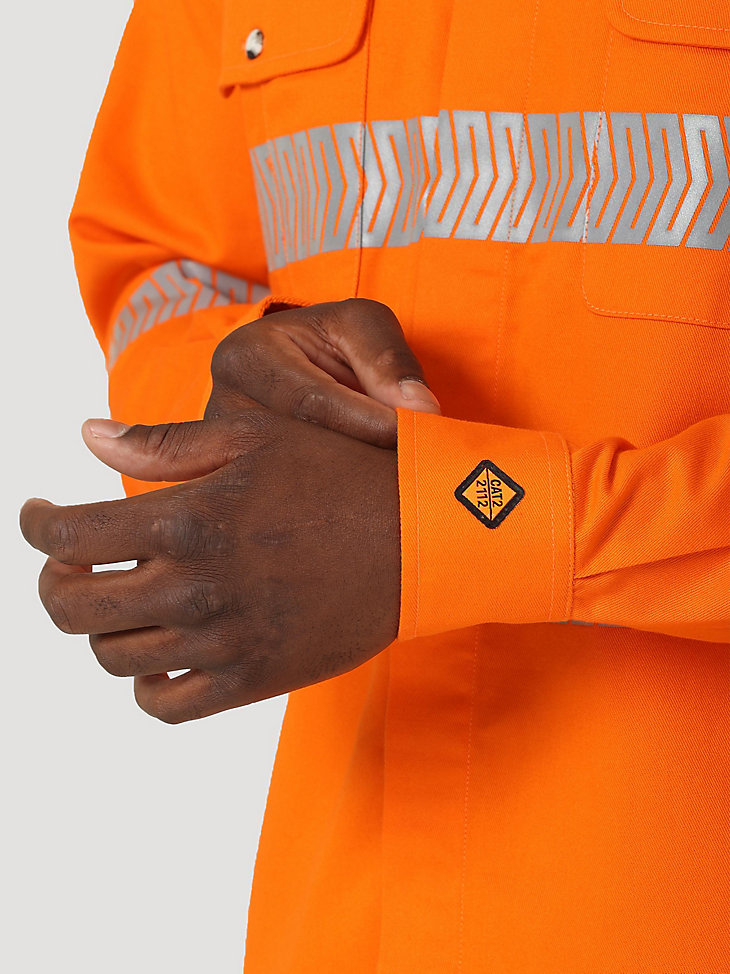 FR Flame Resistant High Visibility Work Shirt in Safety Orange alternative view 3