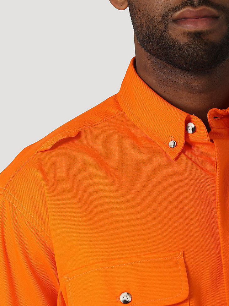 FR Flame Resistant High Visibility Work Shirt in Safety Orange alternative view 4