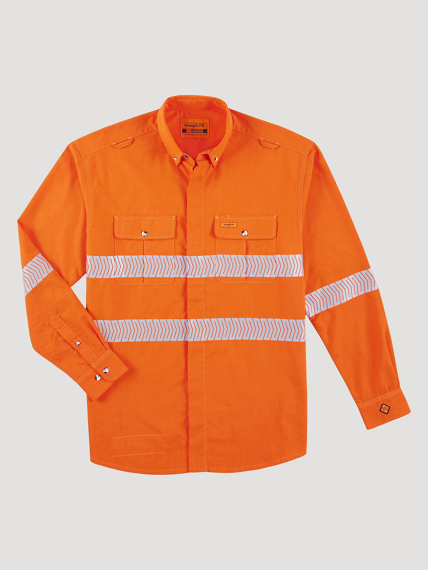 FR Flame Resistant High Visibility Work Shirt in Safety Orange alternative view 5