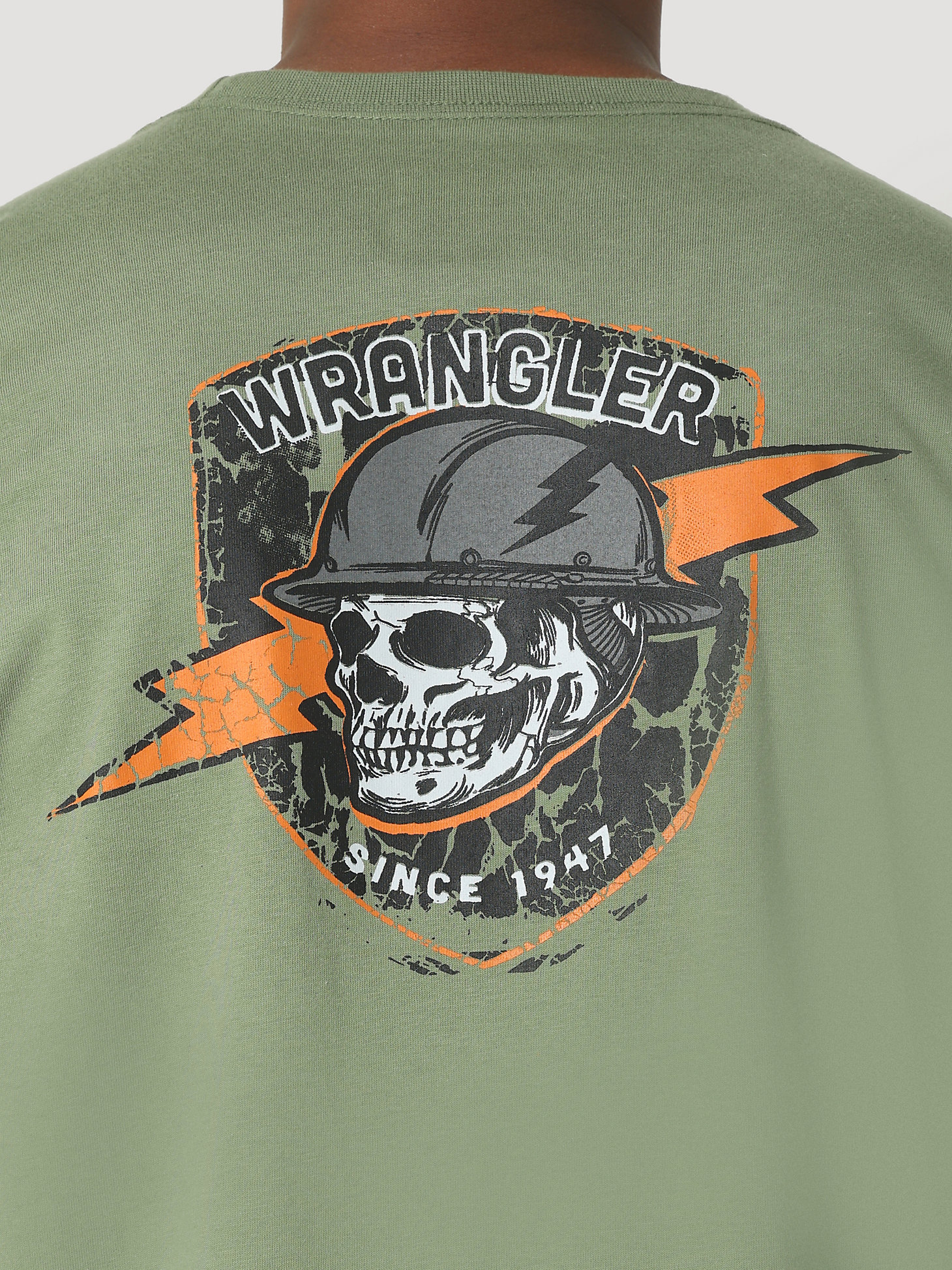 FR Flame Resistant LS Skull Logo Graphic T-Shirt in Military Green alternative view 2
