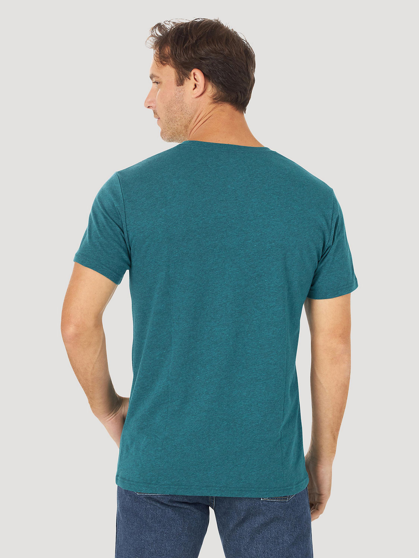 Men's George Strait King of Country Graphic T-Shirt in Cyan Pepper Heather alternative view 3