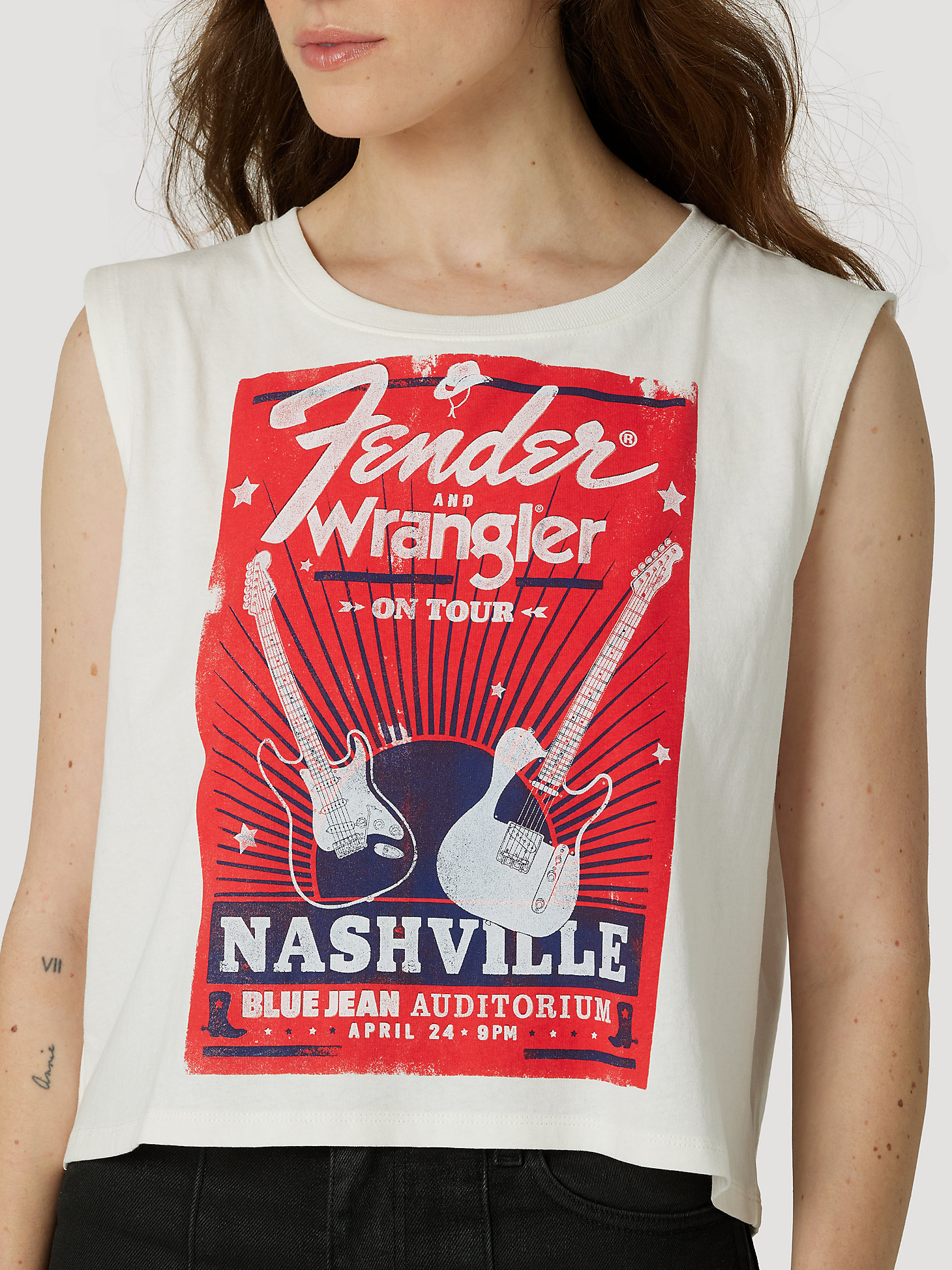 Wrangler x Fender On Tour Muscle Tank in Faded Black alternative view 2