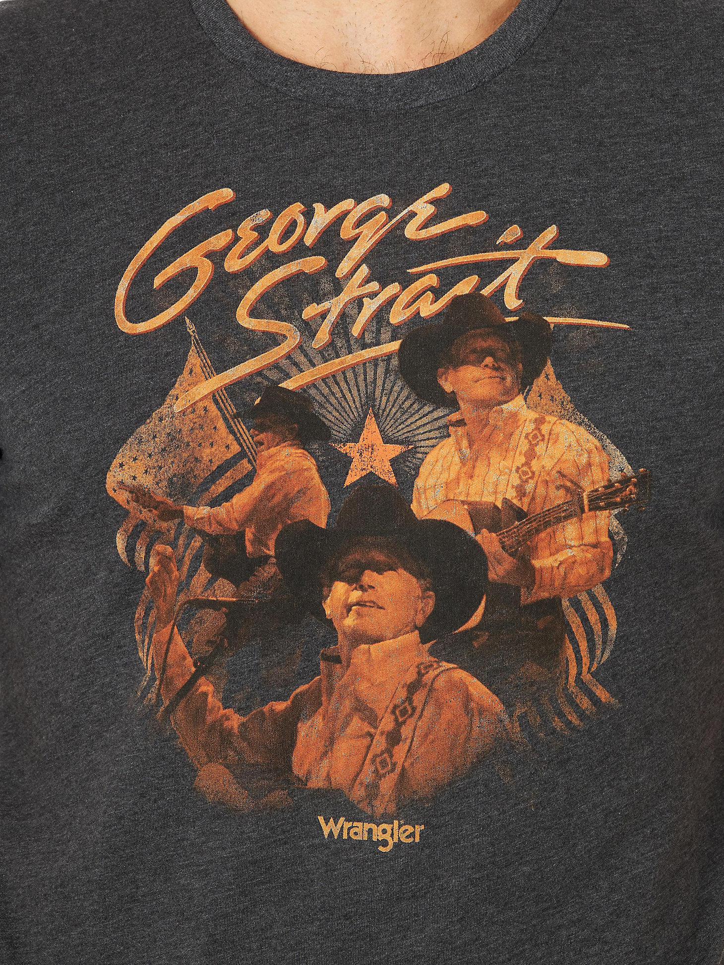 George Strait Trio Graphic T-Shirt:Caviar Heather:XXL alternative view 1