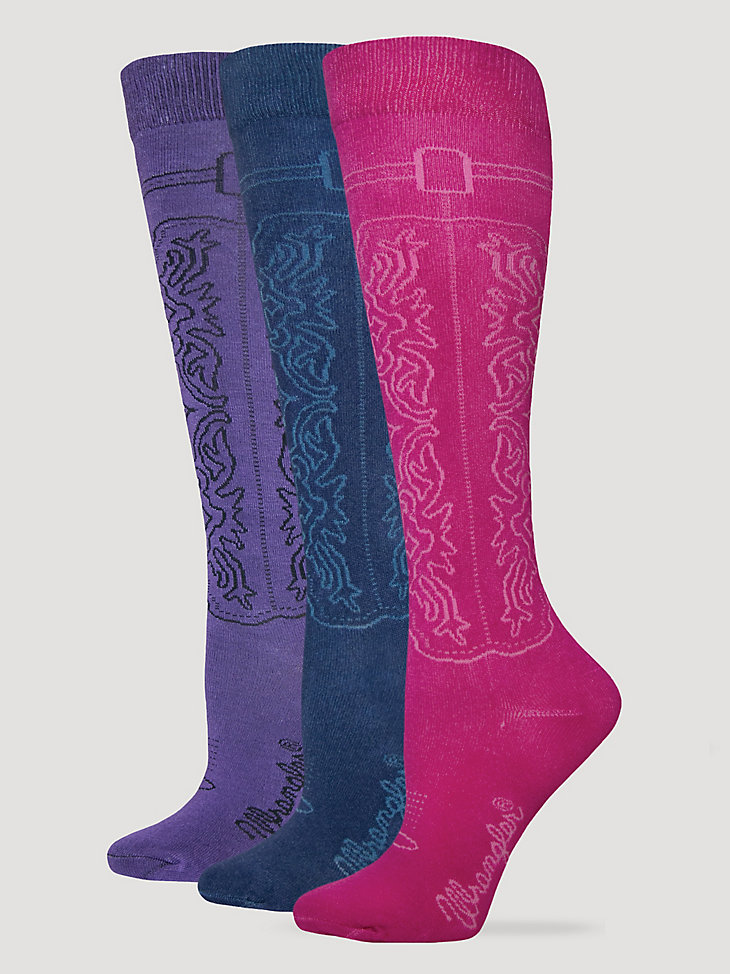 Wrangler Womens Ladies Western Boot Socks 3 Pair Pack
