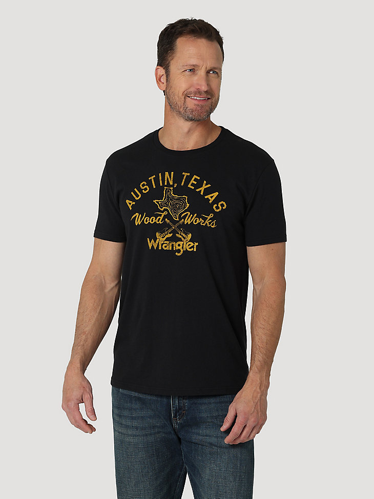 Men's Austin Texas Graphic T-Shirt in Washed Black main view