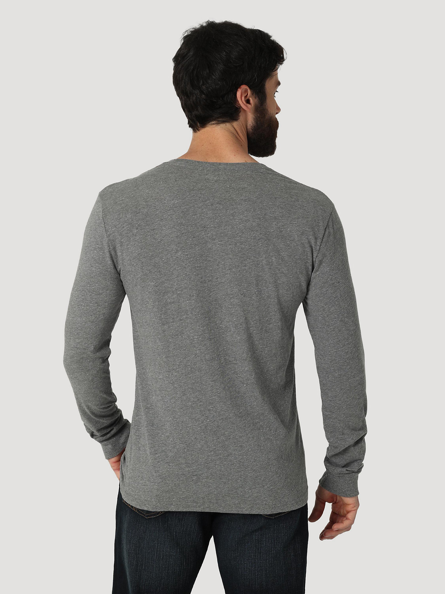 Men's Long Sleeve Authentic Western Jeans Graphic T-Shirt in Graphite Heather alternative view 2
