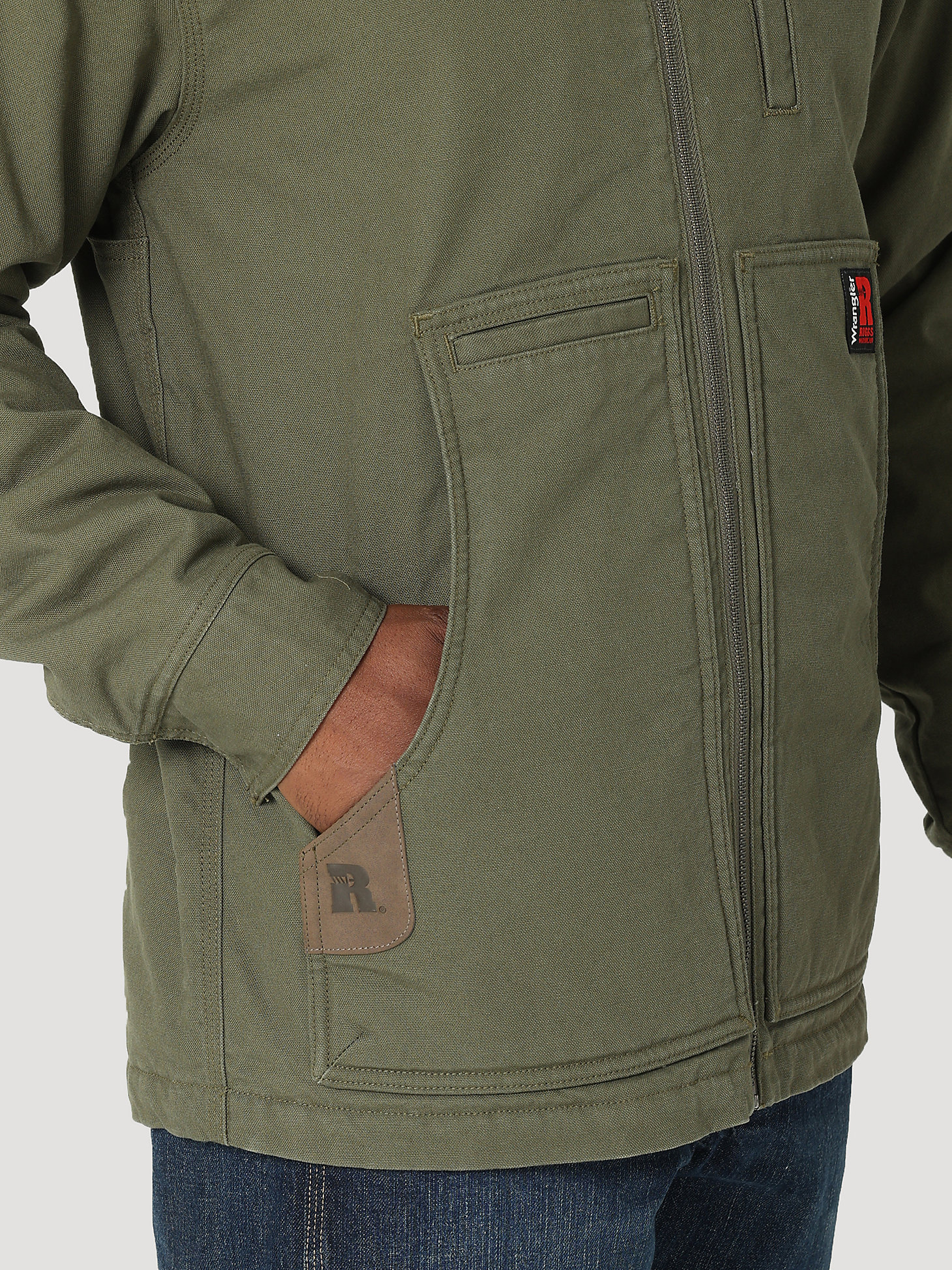 RIGGS Tough Layers Sherpa Lined Canvas Jacket in Loden alternative view 5