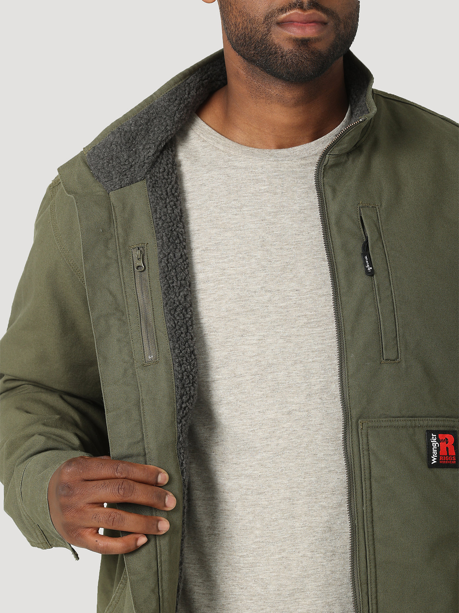 RIGGS Tough Layers Sherpa Lined Canvas Jacket in Loden alternative view 7