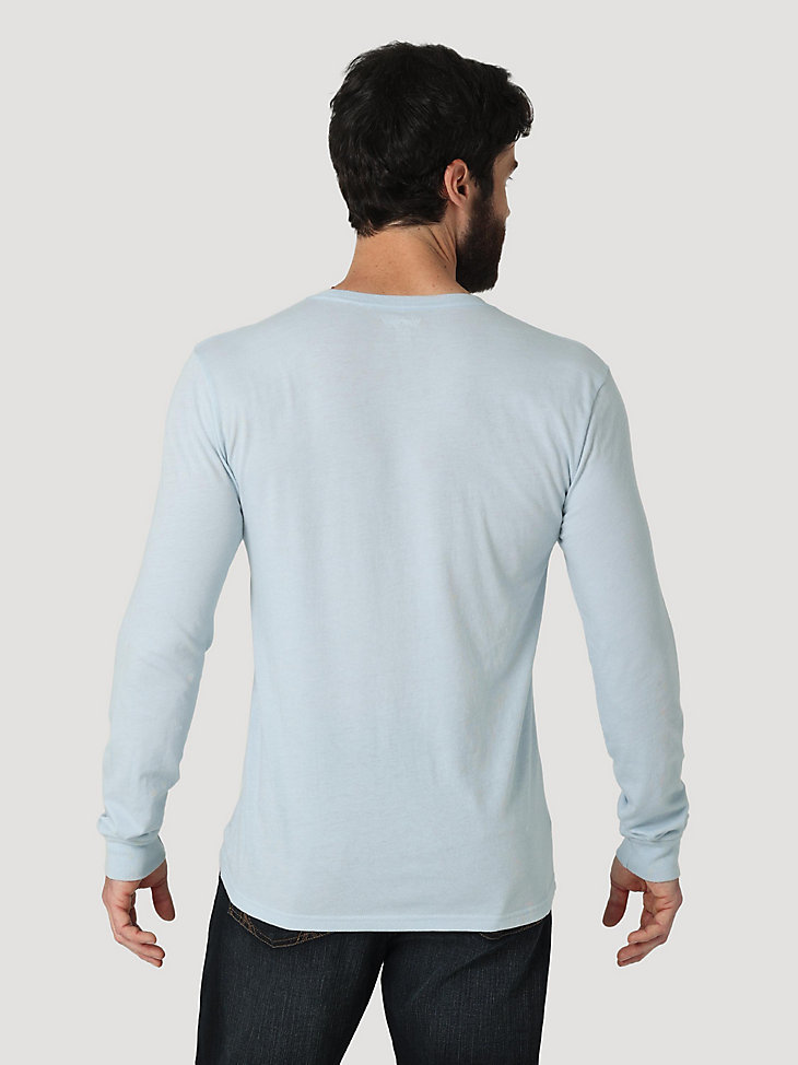 Men's Long Sleeve Wrangler American Denim Graphic T-Shirt in Skyway Heather alternative view 2