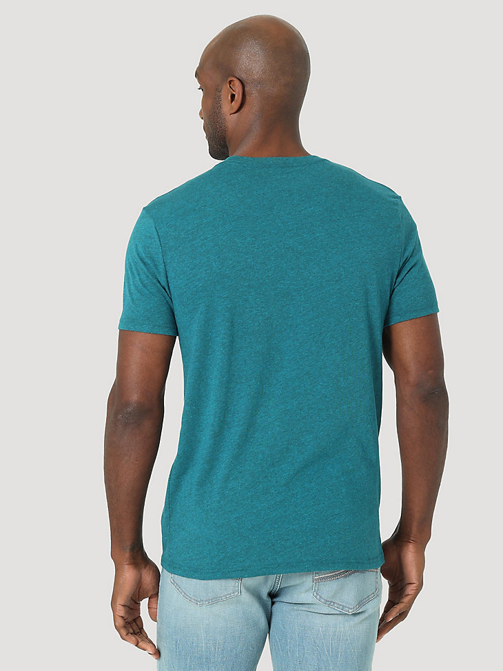 Men's Wrangler Eagle Durable Quality Graphic T-Shirt in Cyan Pepper Heather alternative view 2