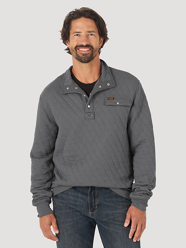Men's Wrangler Quarter Snaps Quilted Pullover Jacket