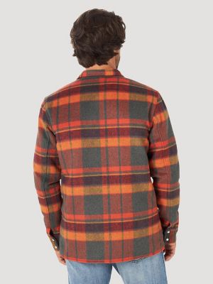 wrangler quilted lined flannel shirt