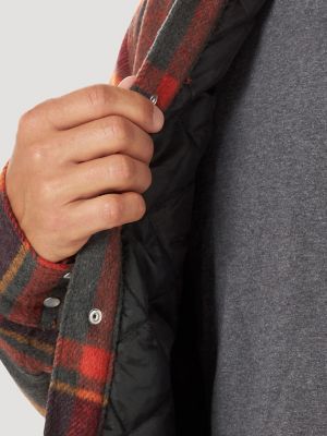 wrangler quilted lined flannel shirt