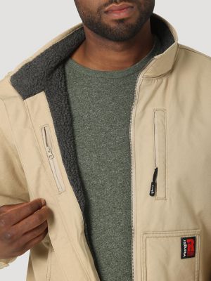 RIGGS Tough Layers Sherpa Lined Canvas Jacket in Golden Khaki