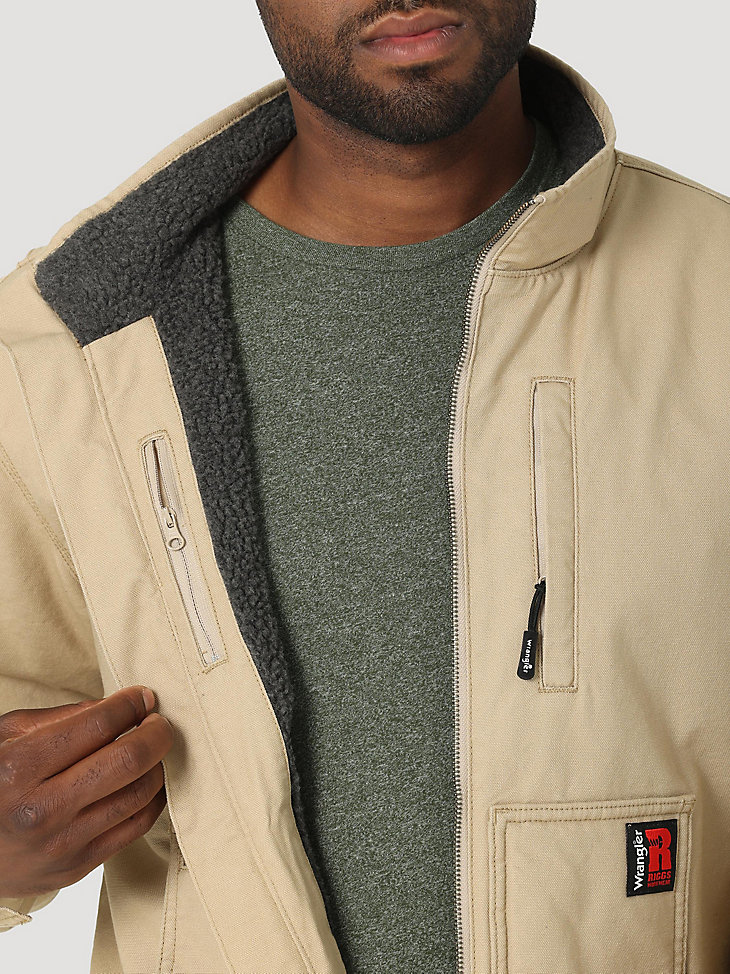 RIGGS Tough Layers Sherpa Lined Canvas Jacket in Golden Khaki alternative view 3