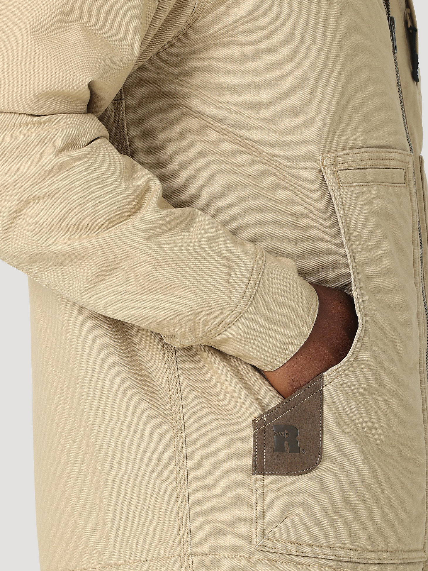 RIGGS Tough Layers Sherpa Lined Canvas Jacket in Golden Khaki alternative view 4