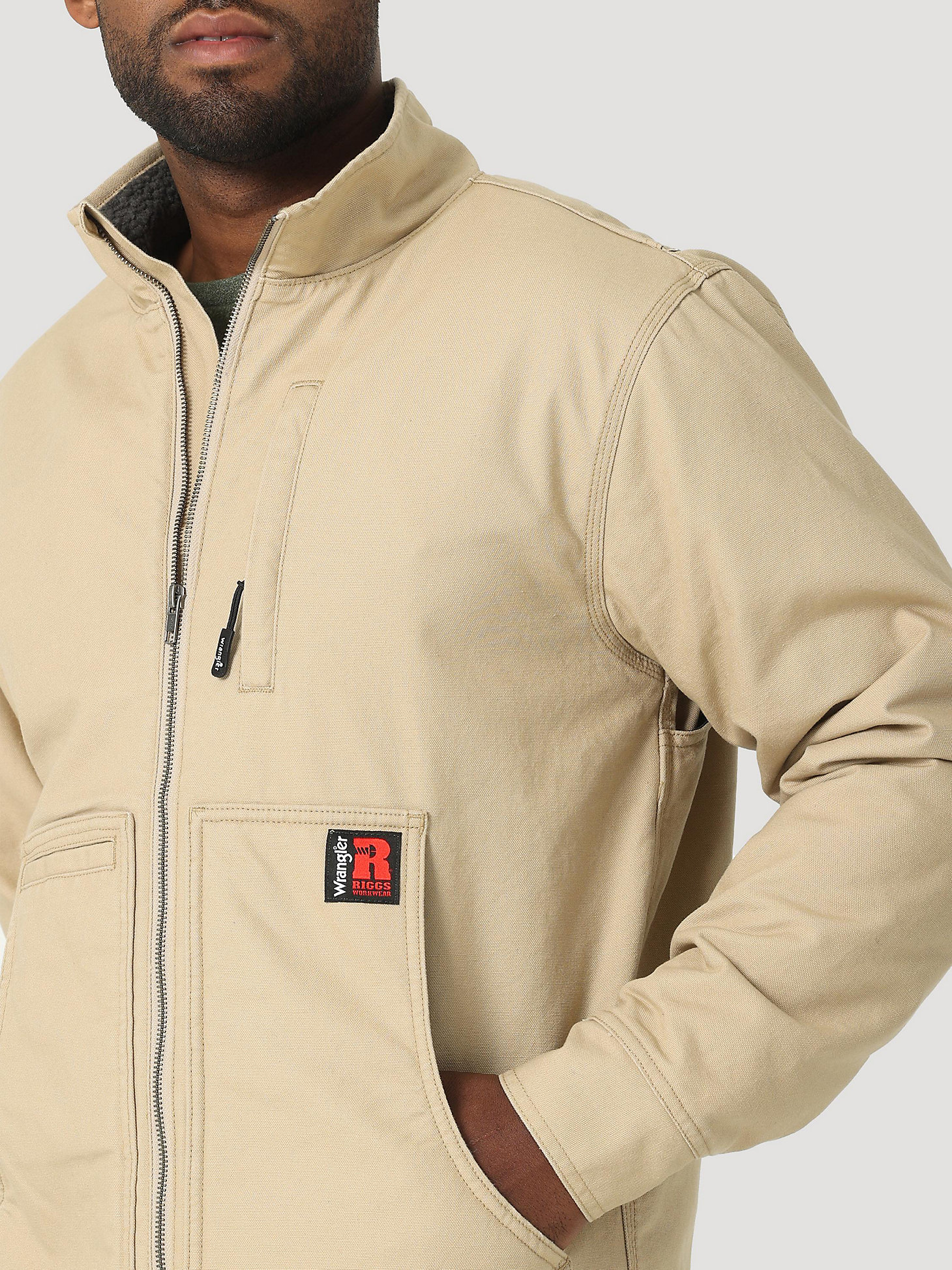 RIGGS Tough Layers Sherpa Lined Canvas Jacket in Golden Khaki alternative view 6