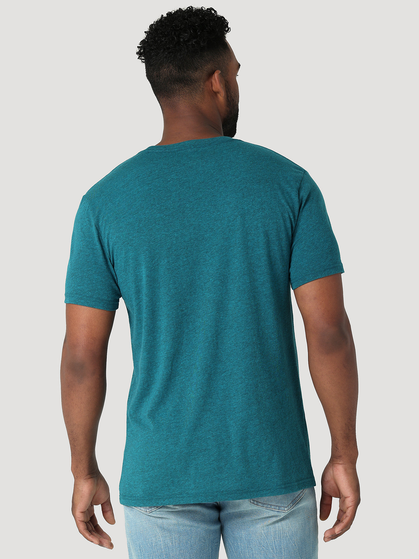 Men's George Strait Short Sleeve Rodeo Graphic T-Shirt in Cyan Pepper Heather alternative view 2