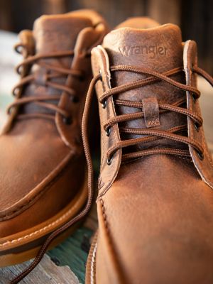 Men's Square Moc Toe Lace Up Boot