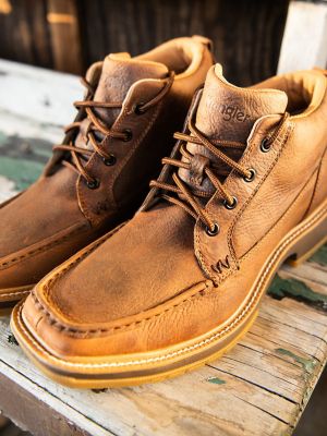 Men's Square Moc Toe Lace Up Boot