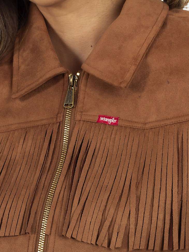Women's Wrangler® Faux Leather Fringe Jacket | Women's JACKETS & OUTERWEAR  | Wrangler®