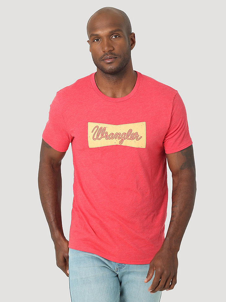 Men's Wrangler Rope Emblem Graphic T-shirt in Red Heather main view