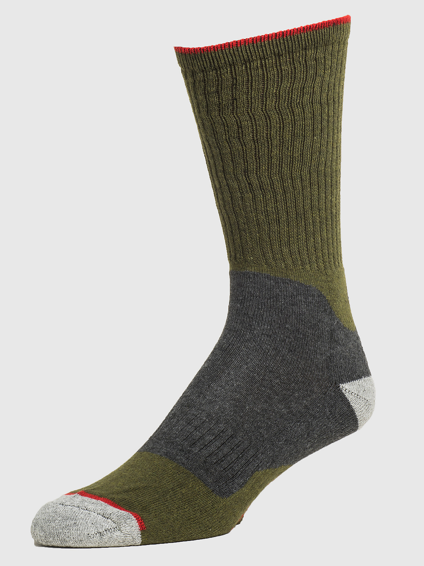 Men's Wrangler Mid-Weight Crew Work Socks (3-Pack) in Army Green alternative view 3