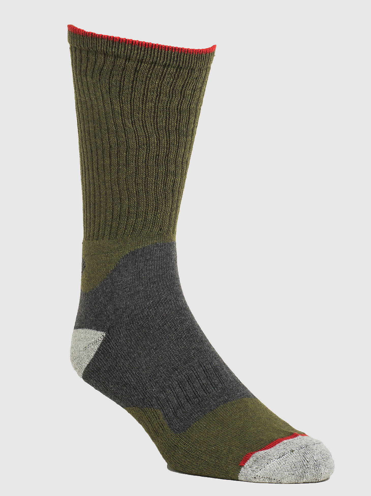 Men's Wrangler Mid-Weight Crew Work Socks (3-Pack) in Army Green alternative view 6
