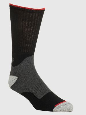 Men's Wrangler Mid-Weight Crew Marbled Work Socks (3-Pack) in Black