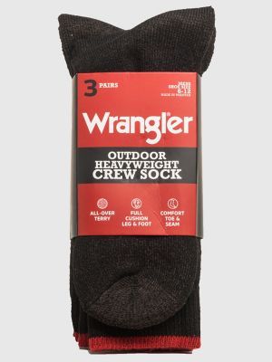 Men's Wrangler Mid-Weight Crew Work Socks (3-Pack)