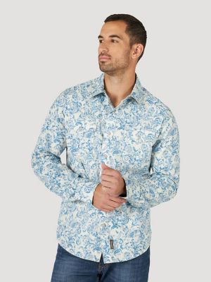 Men's Wrangler Retro Premium Floral Print Pearl Snap Shirt (M-XXL)