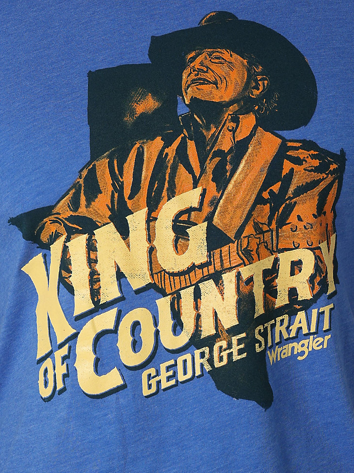 Men's George Strait Simple King of Country Graphic T-Shirt in Royal Blue Heather alternative view