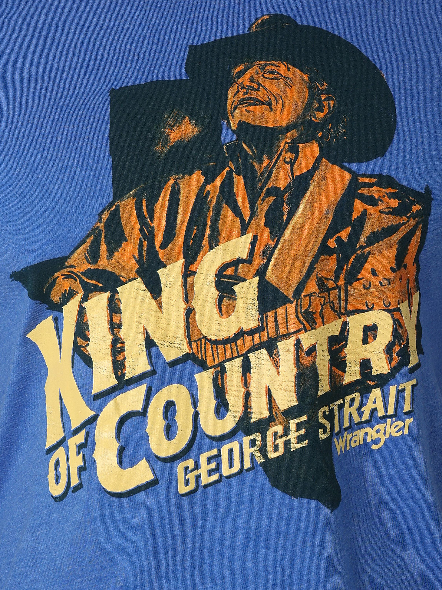 Men's George Strait Simple King of Country Graphic T-Shirt in Royal Blue Heather alternative view 1
