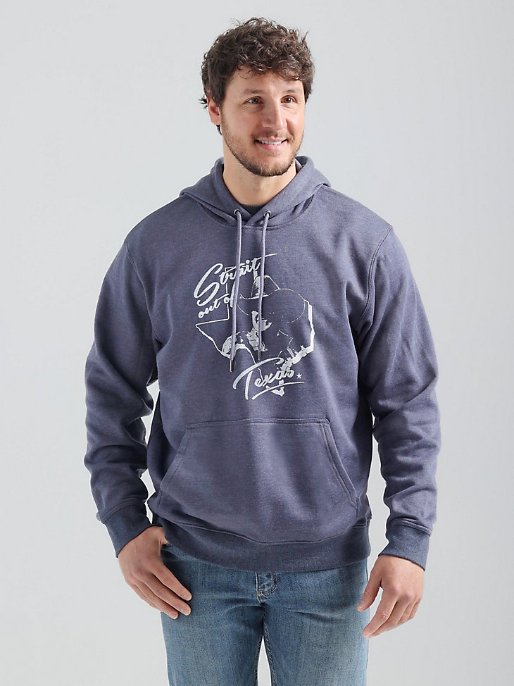 Men's George Strait Out Of Texas Hoodie in Navy Heather main view