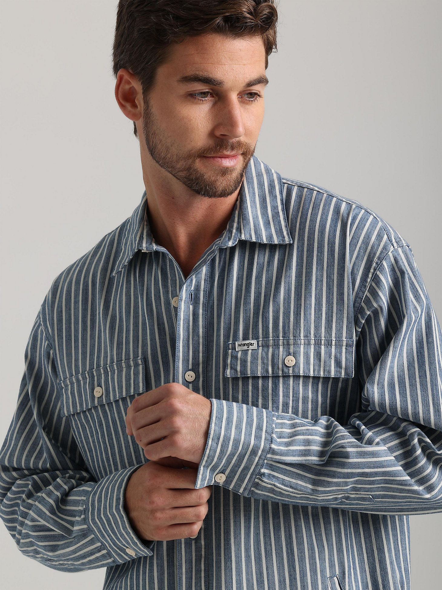Men's Casey Jones Hickory Stripe Shirt in Hickory alternative view 4