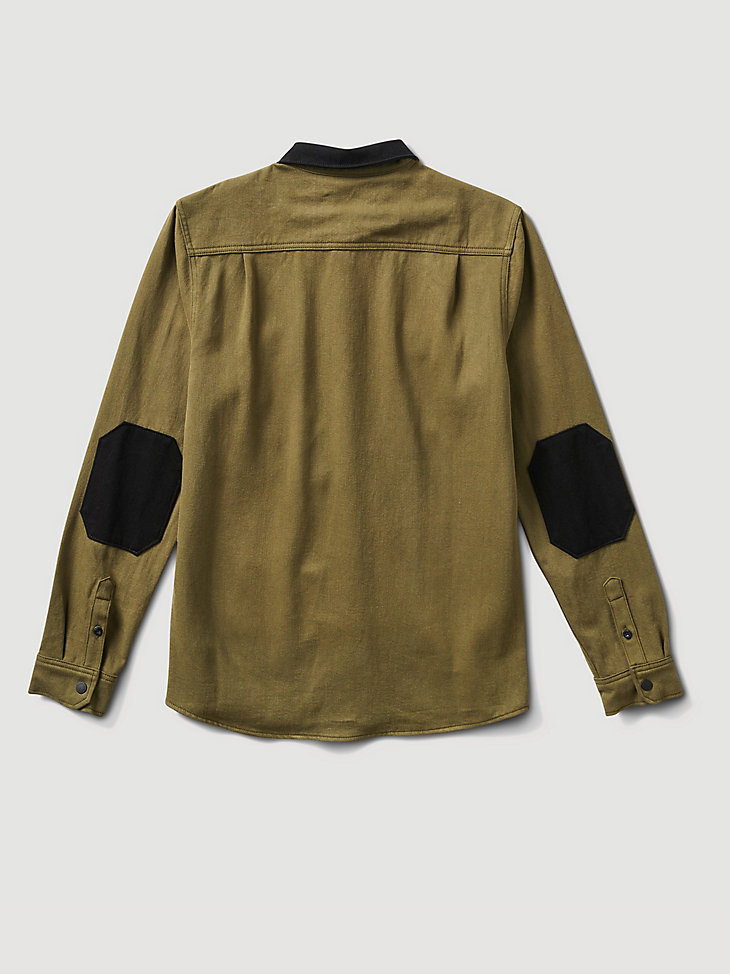 Roark x Wrangler® Nordsman Twill Flannel Shirt in Army alternative view