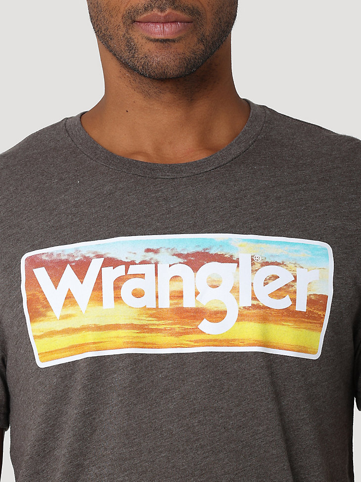 Men's Wrangler Sunrise Logo T-Shirt in Brown Heather alternative view 3