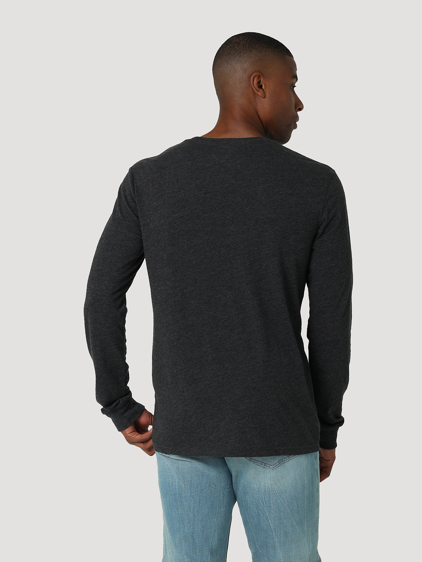 Men's Long Sleeve Wrangler Mexican Flag T-Shirt in Charcoal Heather alternative view 1