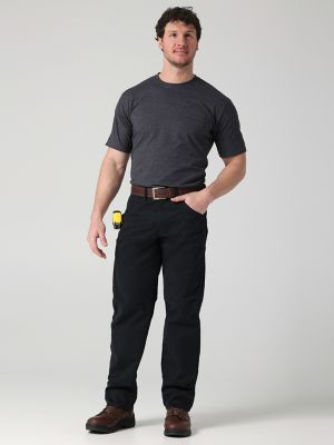 Black Straight Fit Pants High Rise Workwear