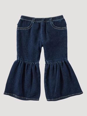 Kids Girls Pants Wide Leg Jeans Pants Cowboy Denim Trouser High Waist Pants