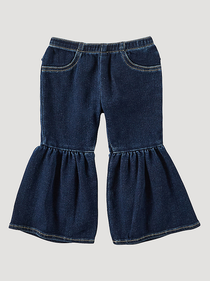 Baby Girl Ruffle Leg Flare Jean in Lacey main view