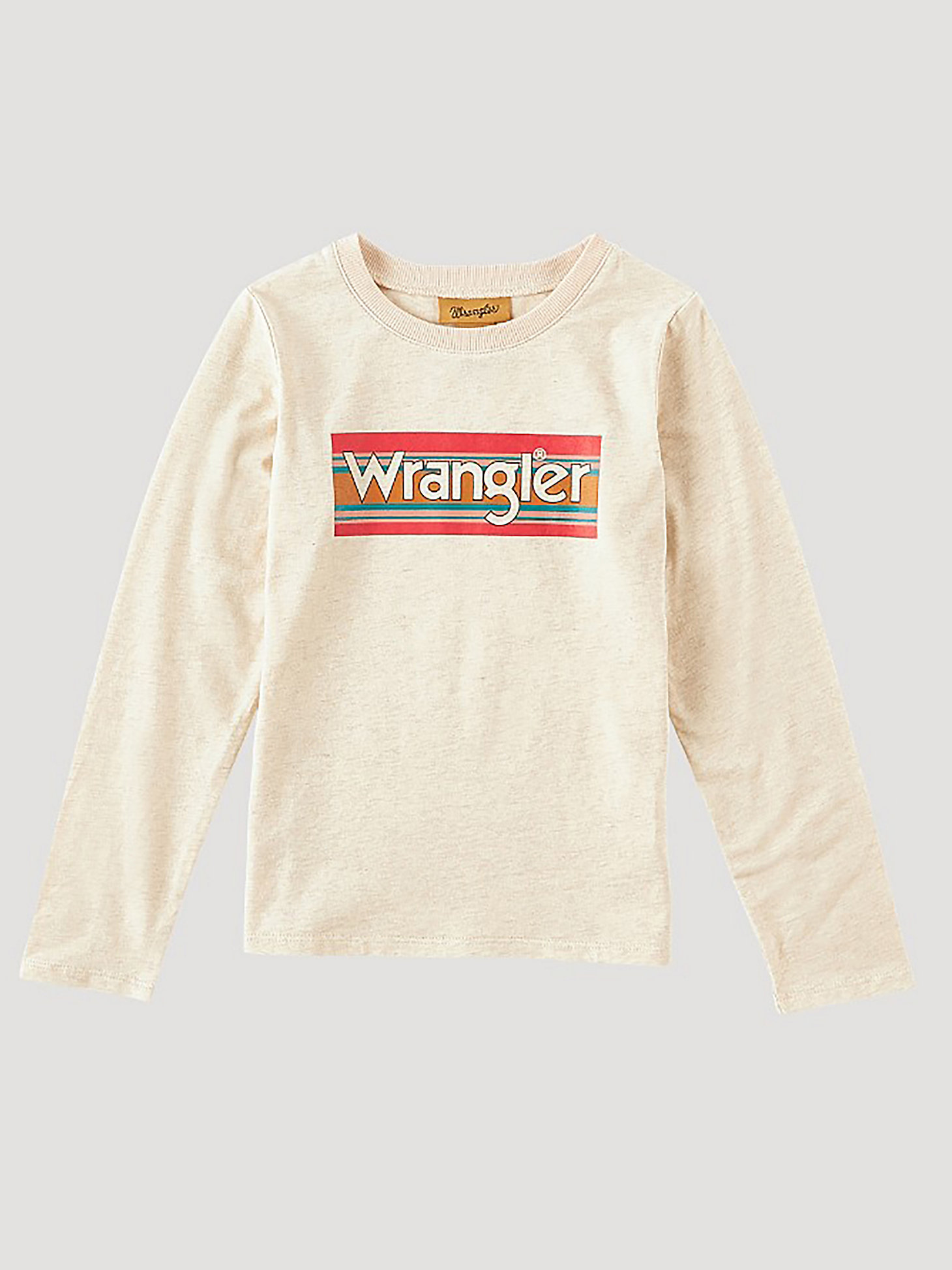 Girl's Long Sleeve Painted Sunset Logo T-Shirt in Oatmeal alternative view 2