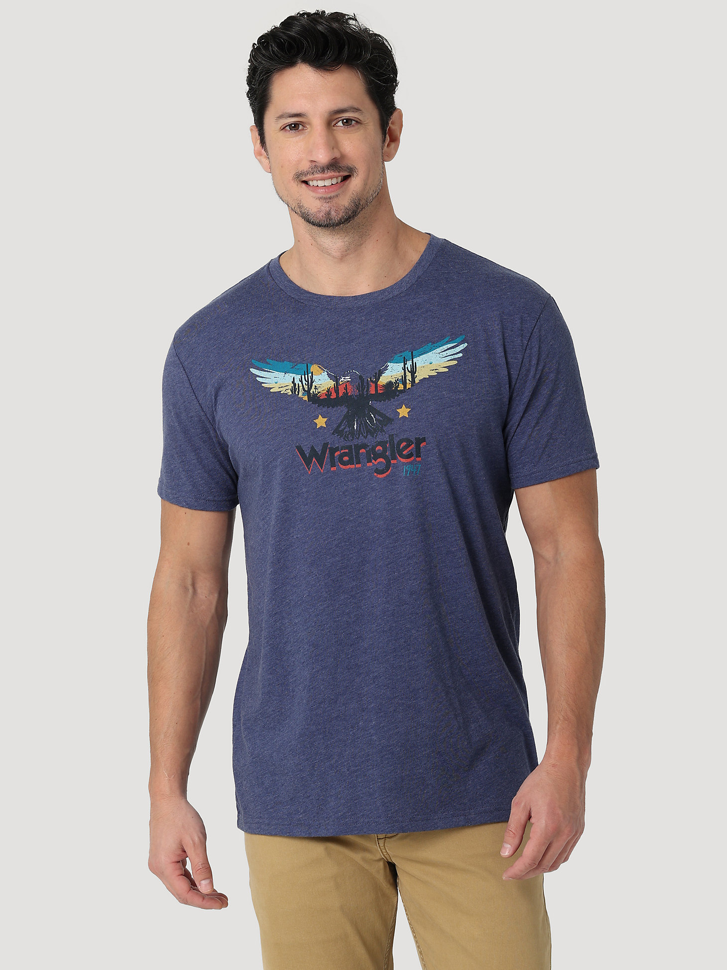 Men's Flying Eagle Graphic T-Shirt in Denim Heather main view