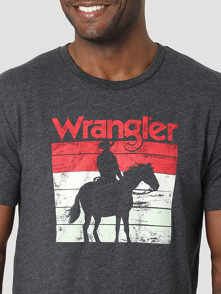 Men's Cowboy Stripes T-Shirt in Washed Black alternative view