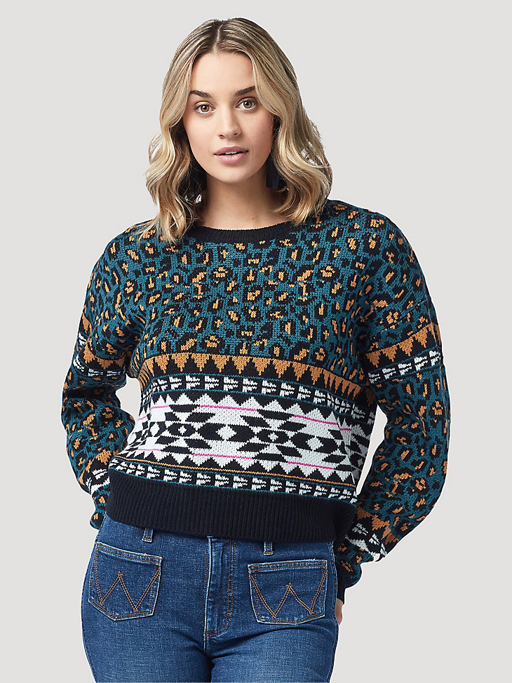 Women's Wrangler Retro® Western Animal Sweater in Damsel alternative view