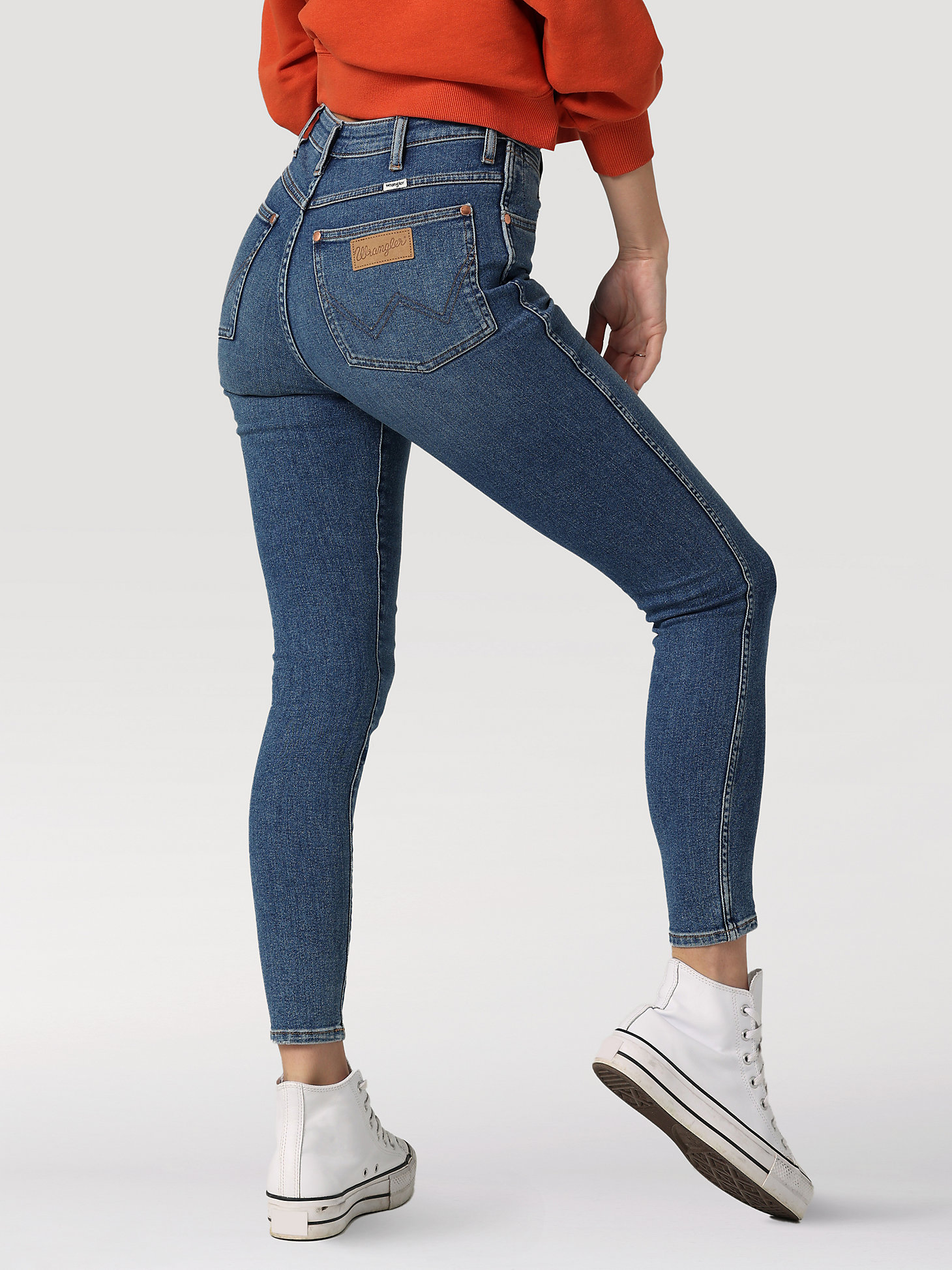 Women's Wrangler® Wriggler 612 High Rise Skinny Jean in Static Blue main view