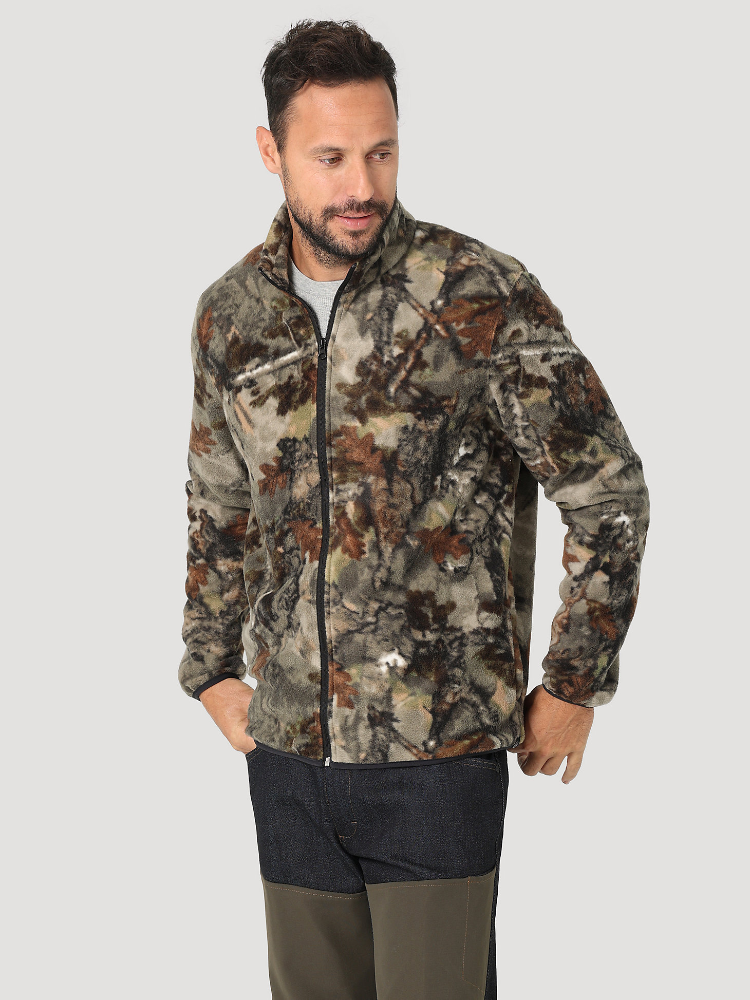 ATG Hunter™ Men's Fleece Jacket in Warmwoods Camo main view