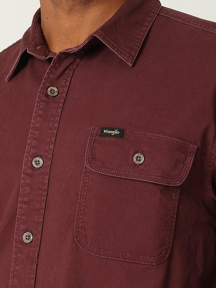 Men's Wrangler® Epic Soft™ Stretch Twill Shirt in Decadent Chocolate alternative view 2